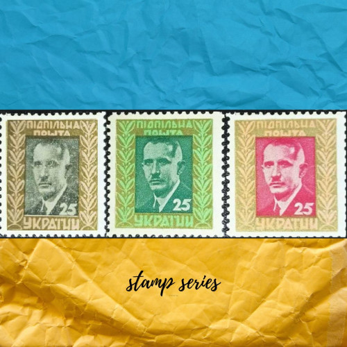 Євген Коновалець серія марок Підпільна Пошта 1955