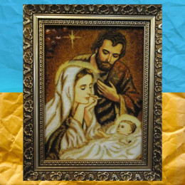 Ікона з бурштину Різдво 15*20