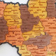 Карта України настінна середня  англійською з підсвіткою 92.5*64.6 см
