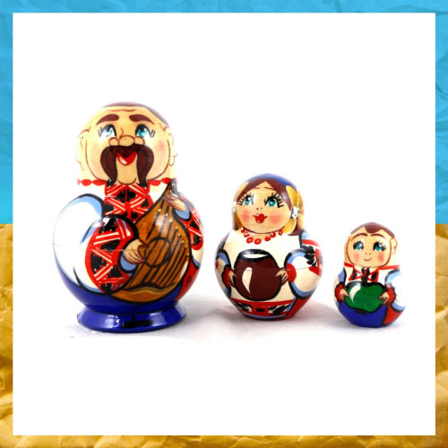 Матрьошка хлопчик 3 фігурки  8,5 см