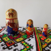 Матрьошка квіткова 3 фігурки 10 см