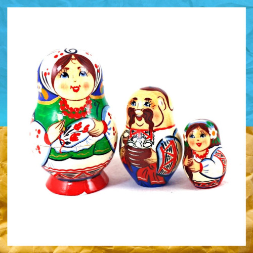 Матрьошка дівчинка 3 фігурки 8,5 см Матрьошка дівчинка 3 фігурки 8,5 см