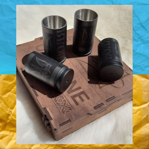 Набір чарками із гільз УКРАЇНА Набір чарками із гільз УКРАЇНА